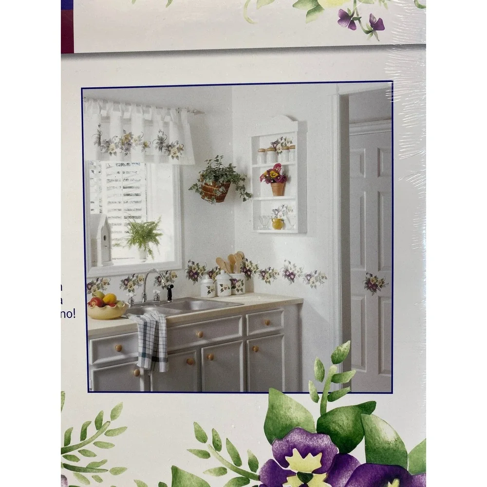 Plaid Stencil Decor Multi Layer Border Stencil Pansy Blossoms 4‎ Sheets